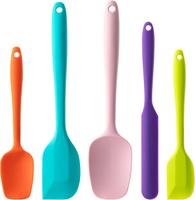Silicone Spatula Set, 5 Piece Food Grade Rubber Spatulas for Baking, Cooking, and Mixing High Heat Resistant Non Stick Dishwa...