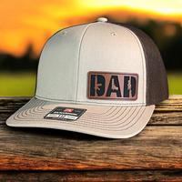 DAD 2A 2nd Amendment Patriotic Leather Patch Hat Father's Day Gift Khaki/Brown