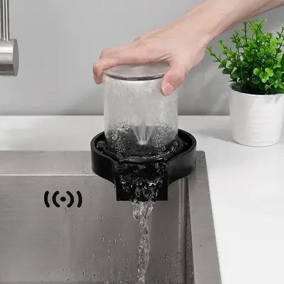 Automatic Glass Rinser, 1 Count Automatic Cup Washer for Sink, Cup Cleaner for Sink, Automatic Glass Washer for Kitchen Sink...