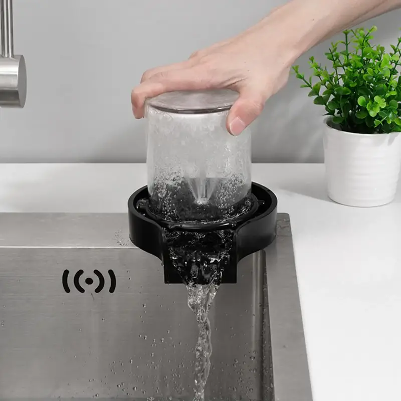 Automatic Glass Rinser, 1 Count Automatic Cup Washer for Sink, Cup Cleaner for Sink, Automatic Glass Washer for Kitchen Sink...