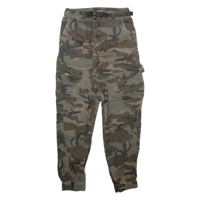 RESET Camo Cargo Boys Trousers Grey Relaxed Tapered W24 L26