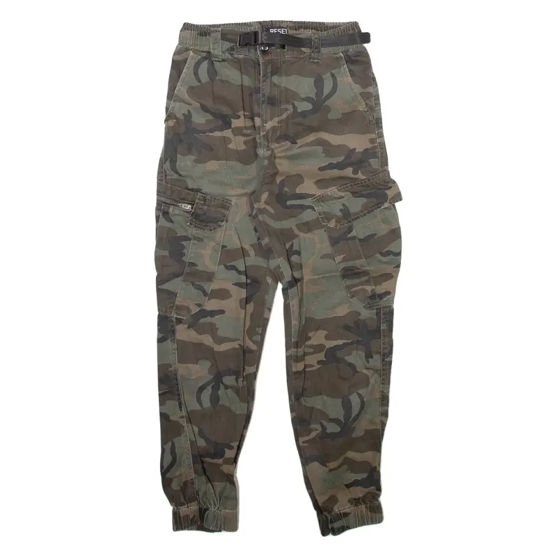 RESET Camo Cargo Boys Trousers Grey Relaxed Tapered W24 L26