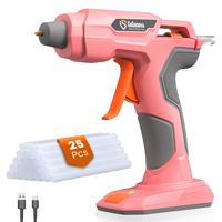 GoGonova Cordless Glue Gun, 20s Fast Preheating Anti-drip Glue Gun, 2Ah USB-C Rechargeable Hot Glue Gun Kit with 25 Pcs Mini ...