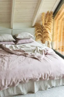 Linen bedding set in Dusty Rose | Size: US Cal.King + Queen