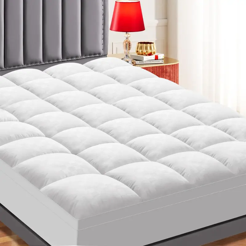 【Fall Deals For You】WeCharmer Premium Extra Thick Mattress Topper with Microfiber Fabric Breathable skin-Friendly Softnes...