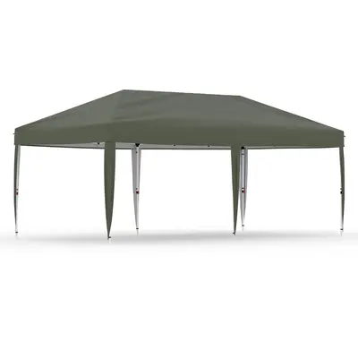 Garvee 10'x20' Pop-Up Commercial Canopy Tent, Heavy-Duty Waterproof Shelter with UV Protection, Locking System & Adjustable L...