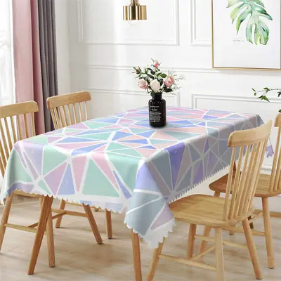 Posh Colorful Geometric Triangle Pattern Tablecloth - Aperturee