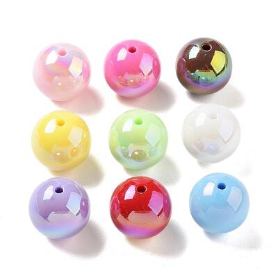 UV Plating Iridescent Acrylic Beads