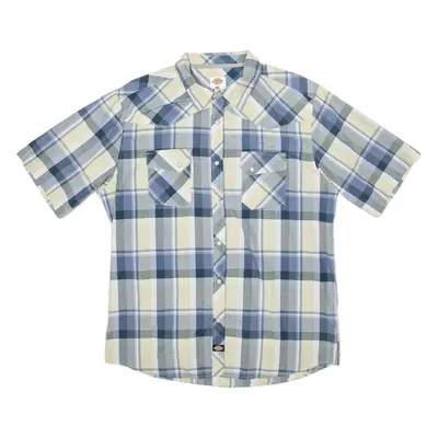 DICKIES Mens Shirt Blue Check XL