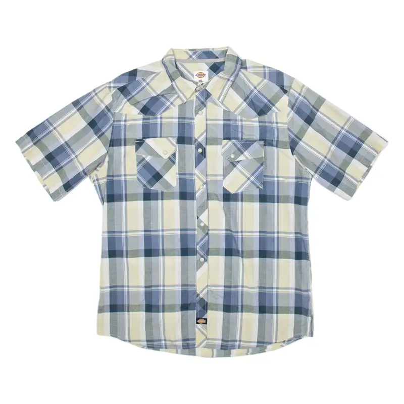 DICKIES Mens Shirt Blue Check XL