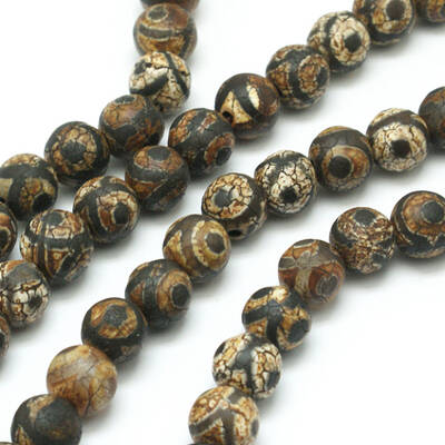 Tibetan Style 3-Eye dZi Beads