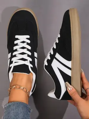 Unisex Fashionable Minimalist Lace Up Low Top Sneakers, Casual Comfortable Breathable Sports Shoes, Trendy All-match Sneakers...
