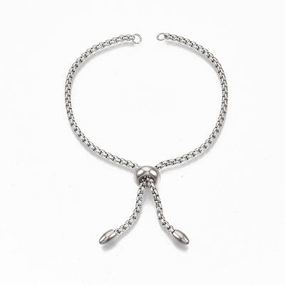 Tarnish Resistant Adjustable 304 Stainless Steel Slider Bracelets Making