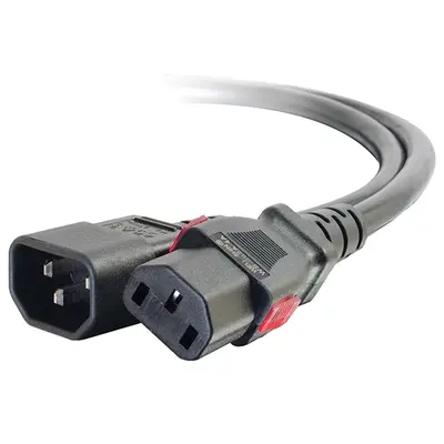 10361 C2G 10ft Locking C14 To C13 10A 250V Power Cord Black - TAA Compliant