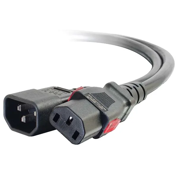 10361 C2G 10ft Locking C14 To C13 10A 250V Power Cord Black - TAA Compliant