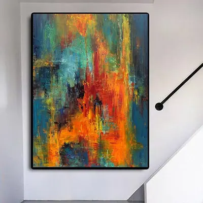 Modern Colorful Painting Vibrant Painting Palette Knife Artwork Marble Art Abstract Impressionist Painting Contemporary Art |...