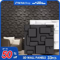 Nitte 33PCS PVC 3D Wall Panels with Modern Block Design, 11.8\