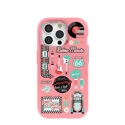 Bubblegum Pink Diner Night iPhone 15 Pro Case