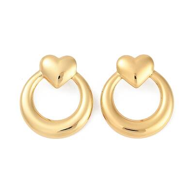 304 Stainless Steel Heart Stud Earrings for Women