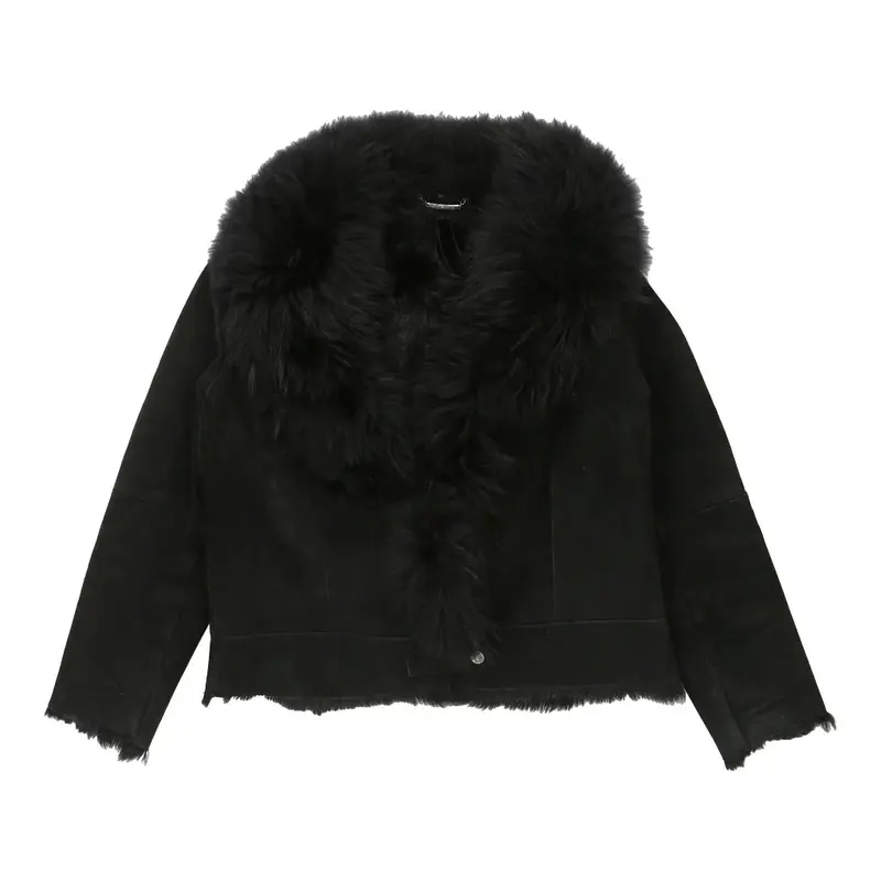 Luisa Spagnoli Jacket - Large Black Leather | Size: large