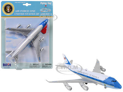 United States Air Force One Aircraft Flying Toy White and Blue Plastic Model Airplane by Daron