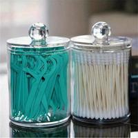 Cotton Swab Versatile Storage Box with Lid, Water Proof Transparent Round Dental Floss Organizer, Compressed Towel Storage Bo...