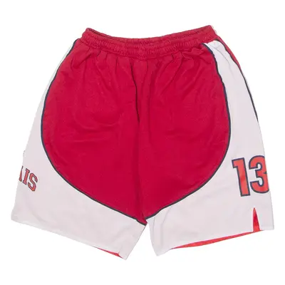 CHAMPION Valais Basketball #13 Mens Sports Shorts Red Colourblock L W26