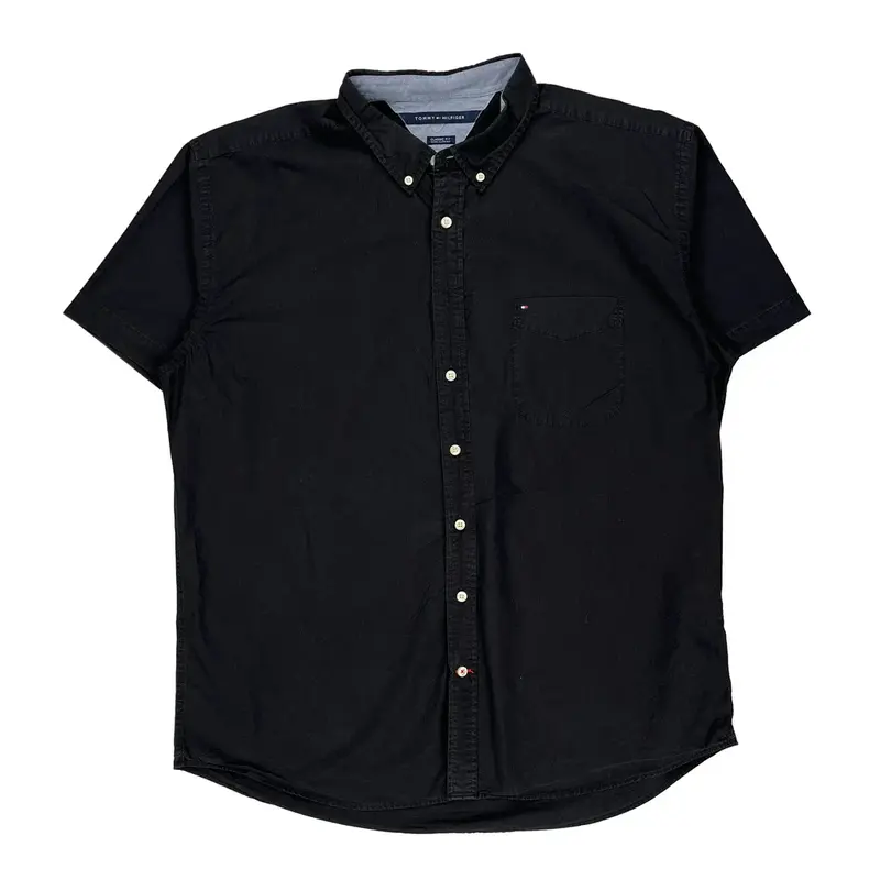 Tommy Hilfiger Short Sleeve Shirt - 2XL Black Cotton