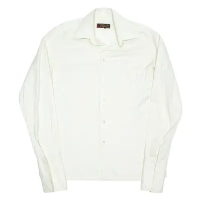 Mens Formal Shirt Cream Long Sleeve XL