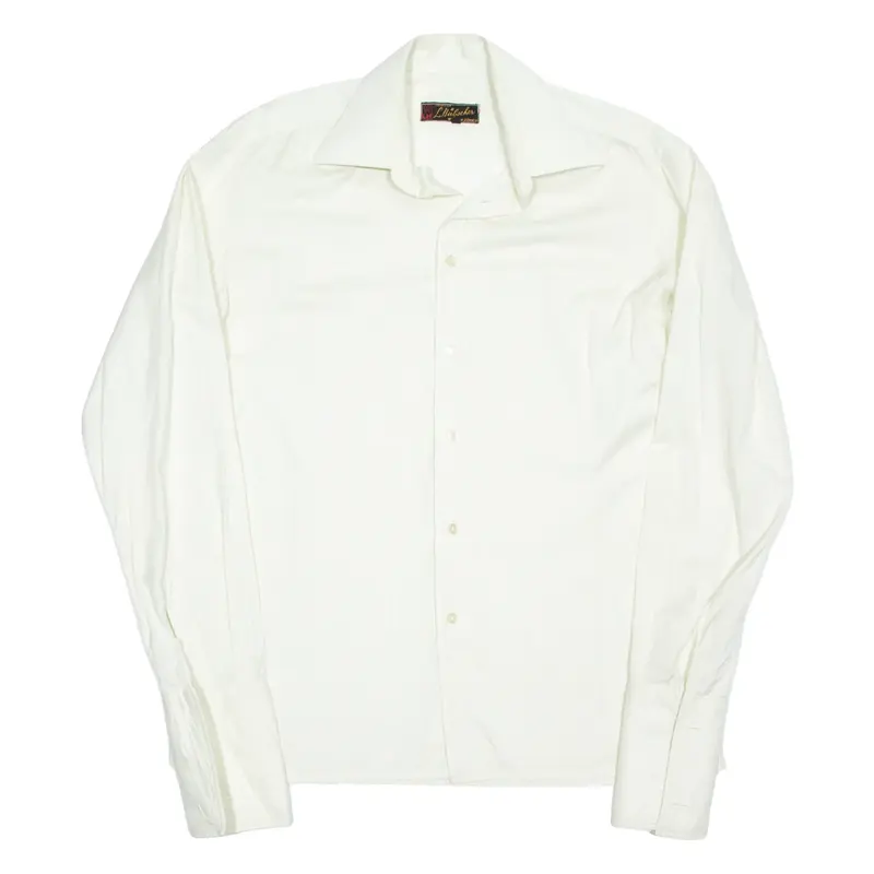 Mens Formal Shirt Cream Long Sleeve XL