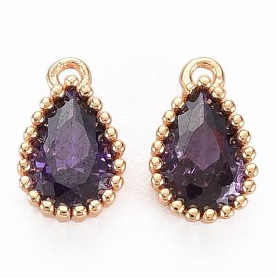 Brass Inlaid Cubic Zirconia Charms