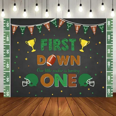 First Down Rookie Sports Boys 1st Birthday Backdrop - Aperturee