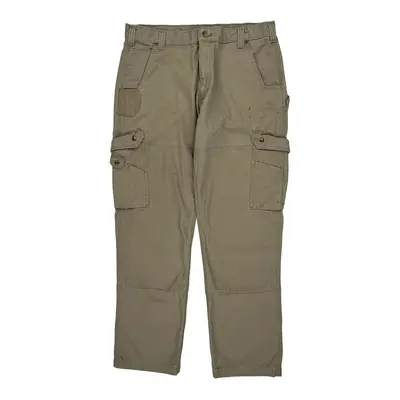 Carhartt Cargo Carpenter Trousers - 37W 33L Khaki Cotton | Size: 37″ waist