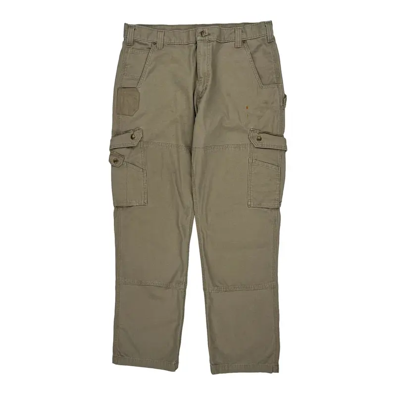 Carhartt Cargo Carpenter Trousers - 37W 33L Khaki Cotton | Size: 37″ waist