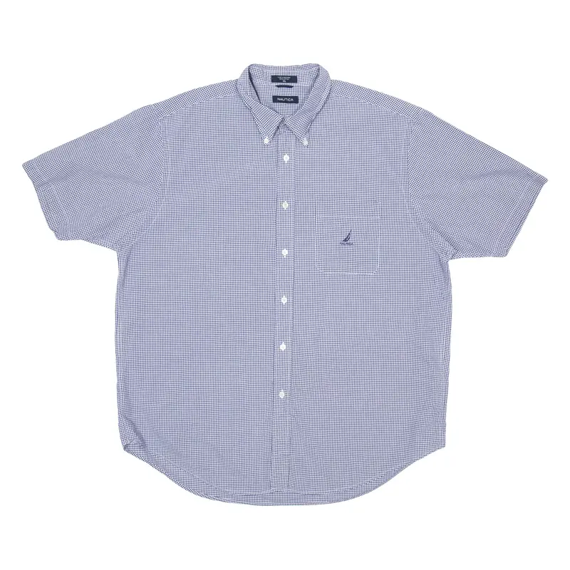 NAUTICA Mens Shirt Blue Gingham XL