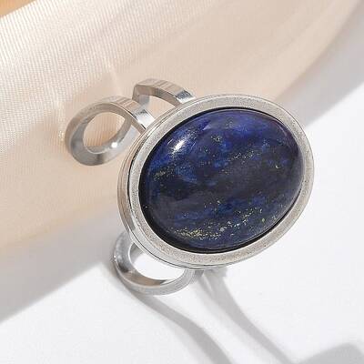 Oval Natural Lapis Lazuli Finger Rings