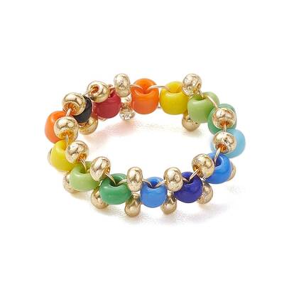 Glass Seed & Brass Beads Finger Rings