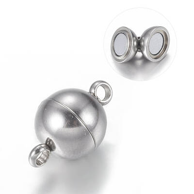 Tarnish Resistant 304 Stainless Steel Magnetic Clasps with Loops