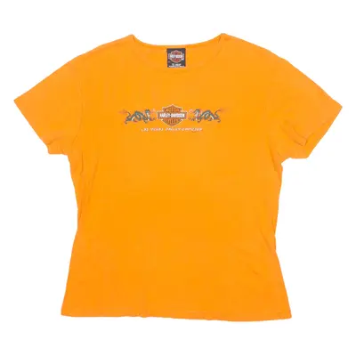 HARLEY DAVIDSON Las Vegas Girls T-Shirt Orange USA Crew Neck XL