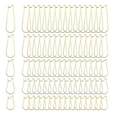 100Pcs 5 Size 304 Stainless Steel Hoop Earring Findings
