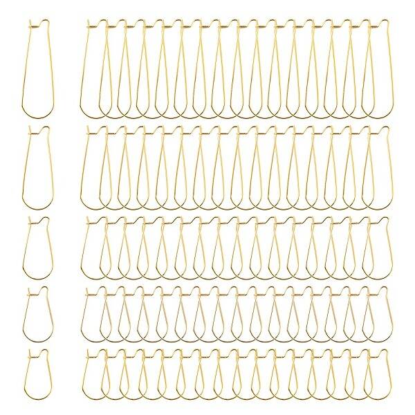 100Pcs 5 Size 304 Stainless Steel Hoop Earring Findings