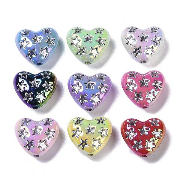UV Plating Iridescent Acrylic Beads