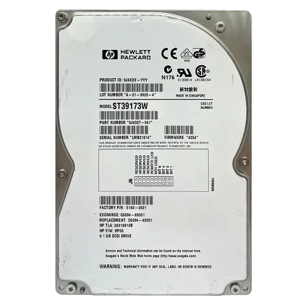 9J4007-041 Seagate 9GB 7200RPM Ultra Wide SCSI 3.5-Inch 512KB Cache Hard Drive