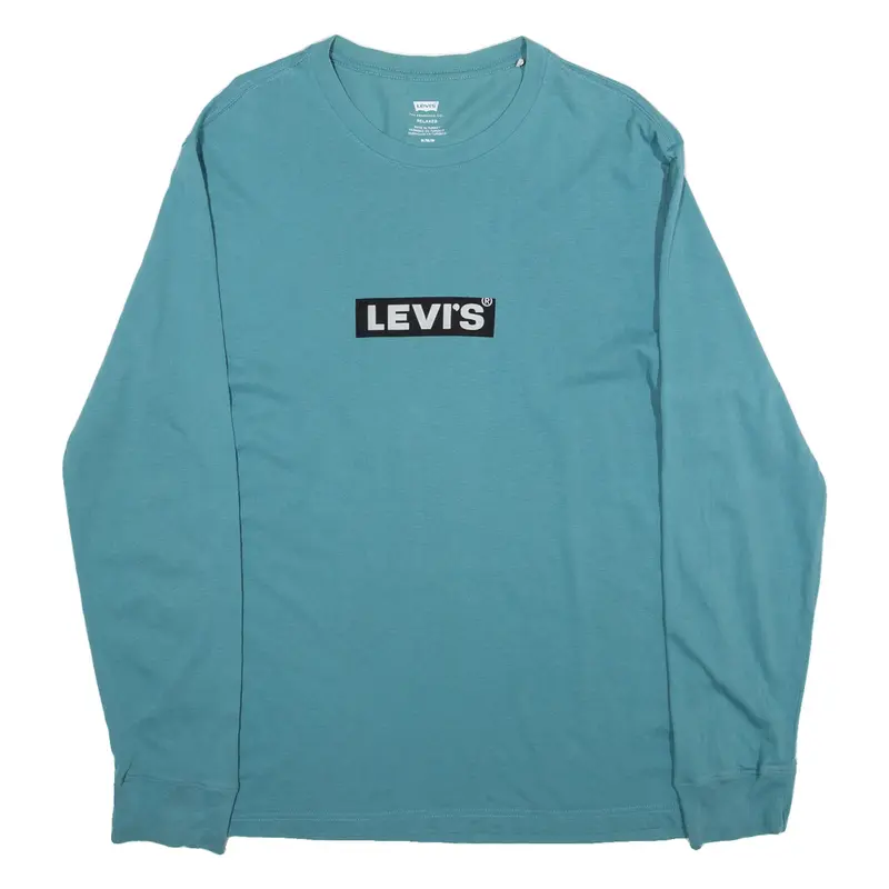 ADIDAS Relaxed Mens T-Shirt Green Long Sleeve M
