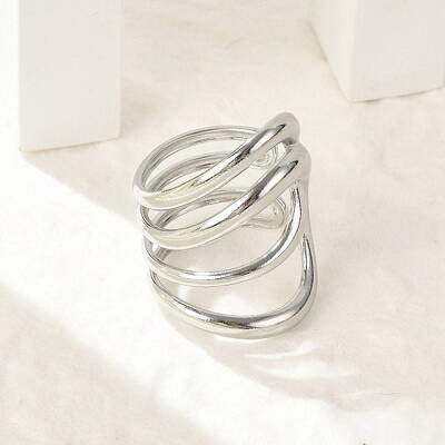 304 Stainless Steel Multi-layer Cuff Rings for Women