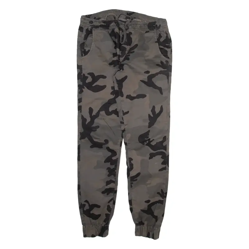 URBAN CLASSICS Camo Jogger Style Mens Trousers Grey Regular Tapered W32 L31
