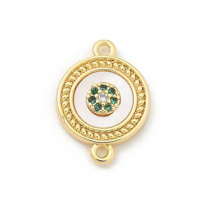 Brass Micro Pave Clear Cubic Zirconia Connector Charms