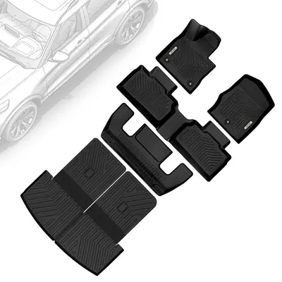 OEDRO Floor Mats Liners for 2020-2025 Ford Explorer 6-Seater TPE All Weather Odorless Anti-Slip Back Seat Protector Full Mat ...