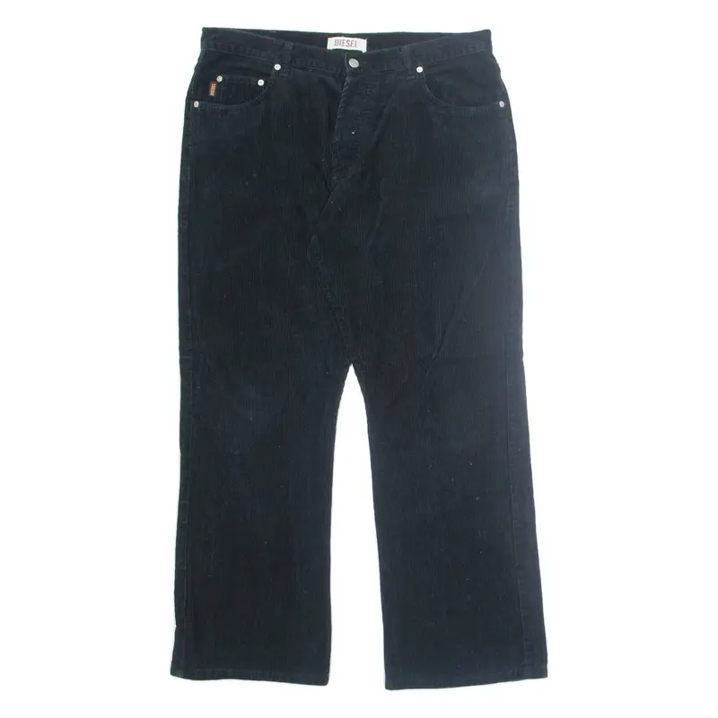 DIESEL Mens Trousers Black Regular Wide-Leg W36 L30