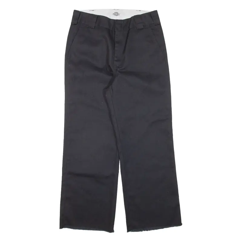DICKIES Workwear Womens Trousers Black Loose Straight W28 L25